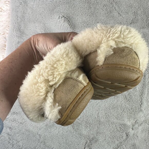 LL Bean Slippers Womens 9 Wicked Good Shearling Cuff Lined Moccasin Slip On - Picture 6 of 8